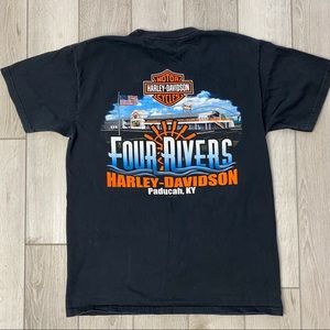 Harley Davidson T Shirt Four Rivers Paducah Kentucky KY size S 2005 Biker Tee